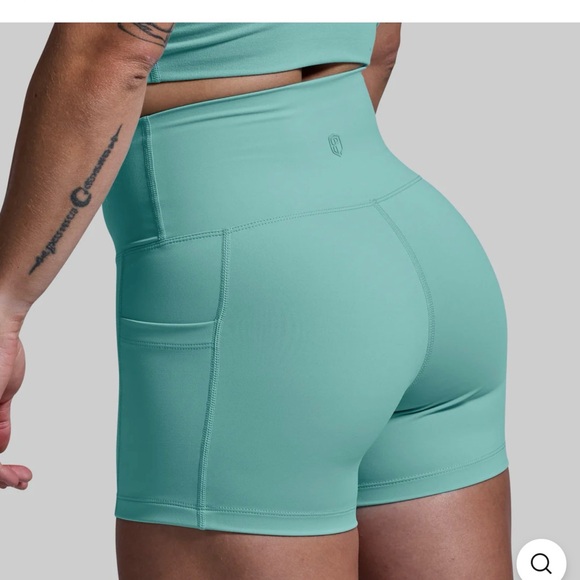 Mint Green Women's High-Waisted Shorts - Picture 1 of 10